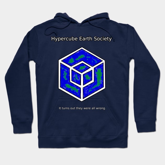 Hypercube Earth Society Hoodie by Planardesigns